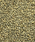 A close-up image of green coffee and unfrosted beans.